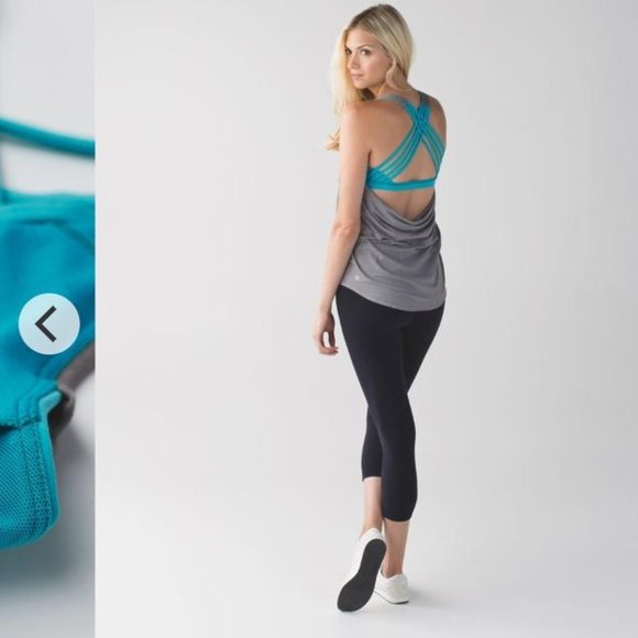 Lululemon Free To Be Wild Grey & Aqua Tank - Picture 4 of 8